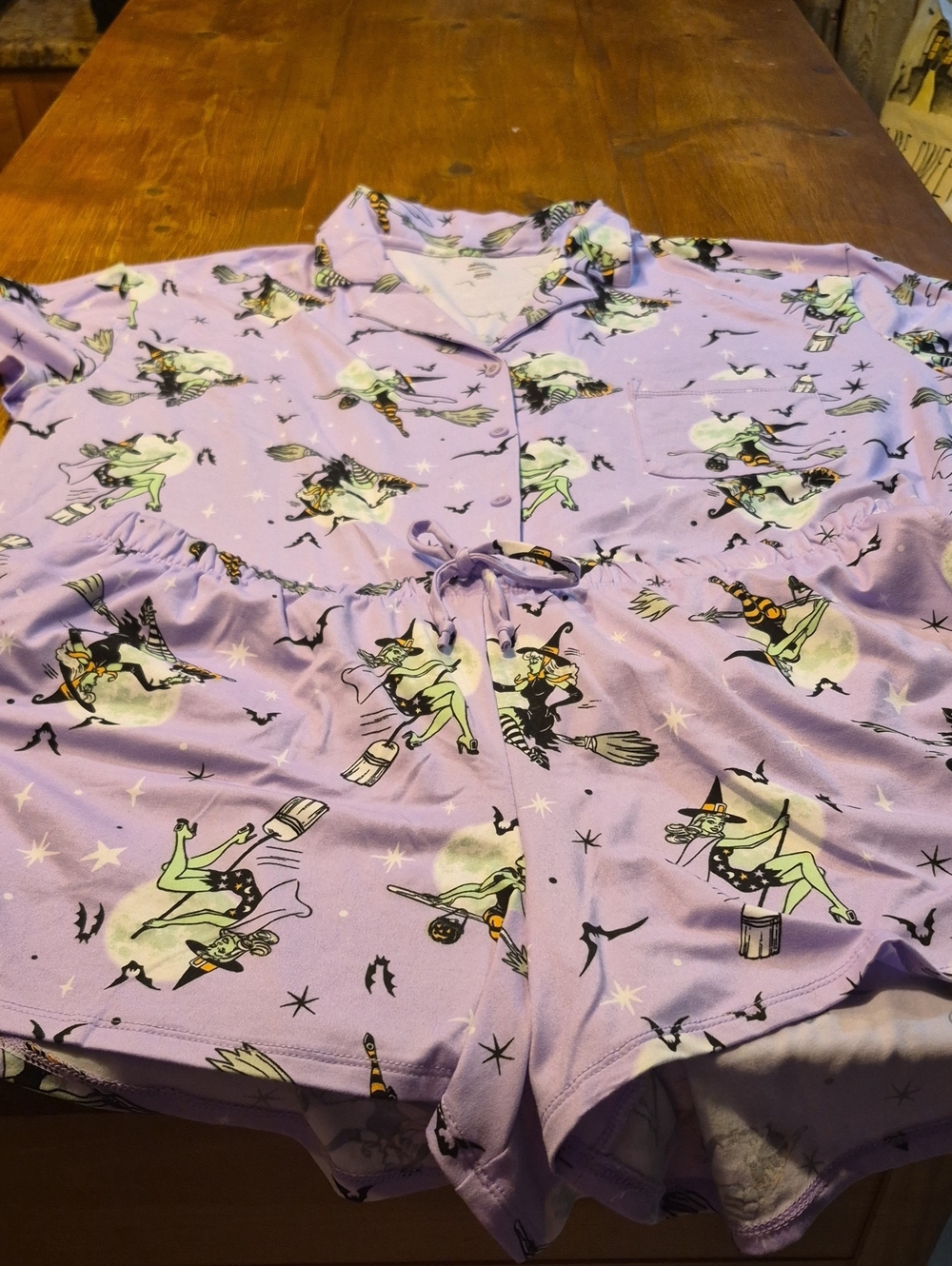 Lavender Witch Print Pajama Set